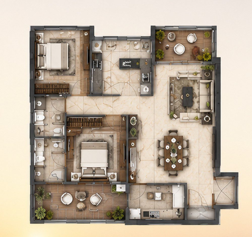 Godrej Trilogy Seafront 3 BHK floor plan — approximately 1,749 sq ft carpet area