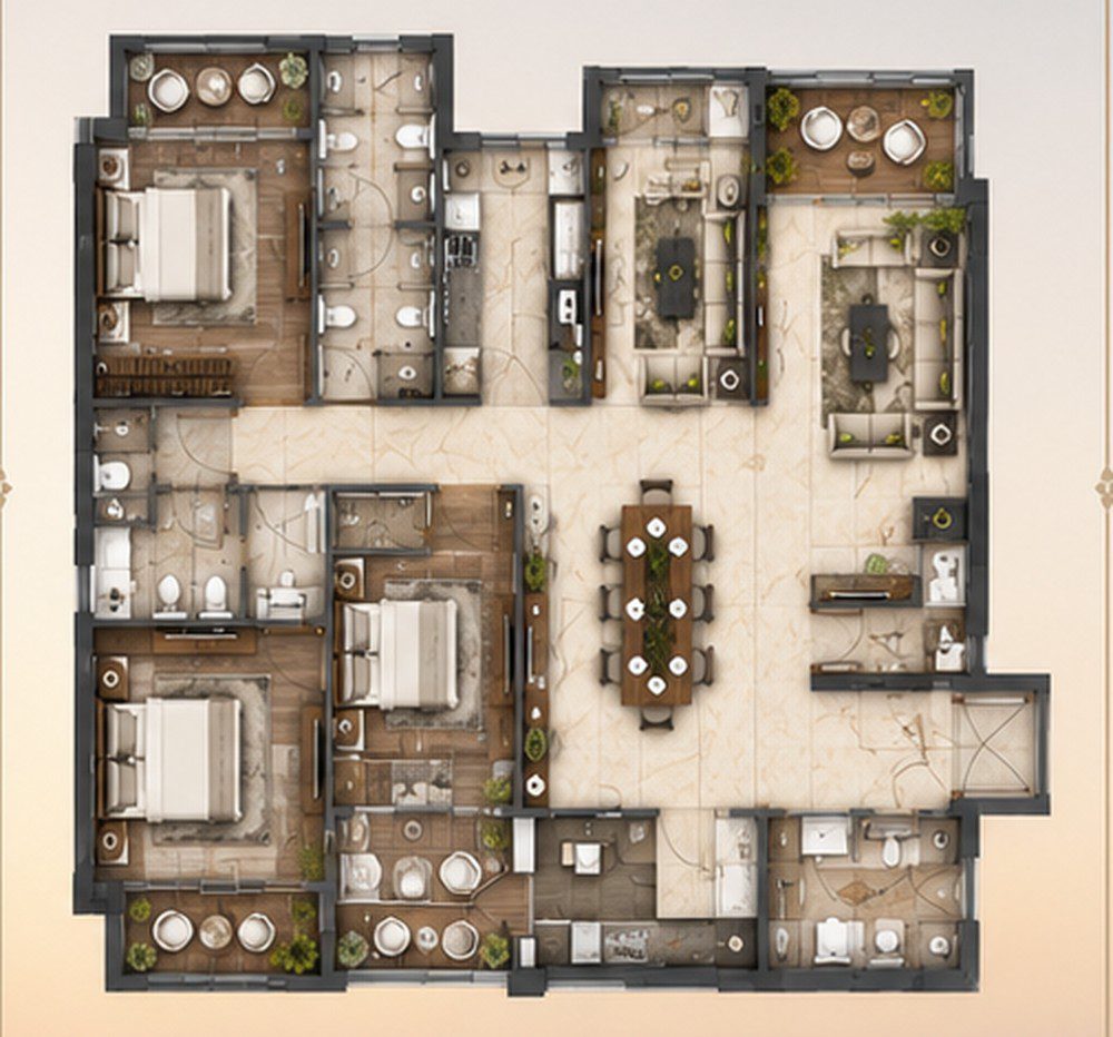 Godrej Trilogy Seafront 4 BHK floor plan — approximately 2,169 sq ft carpet area