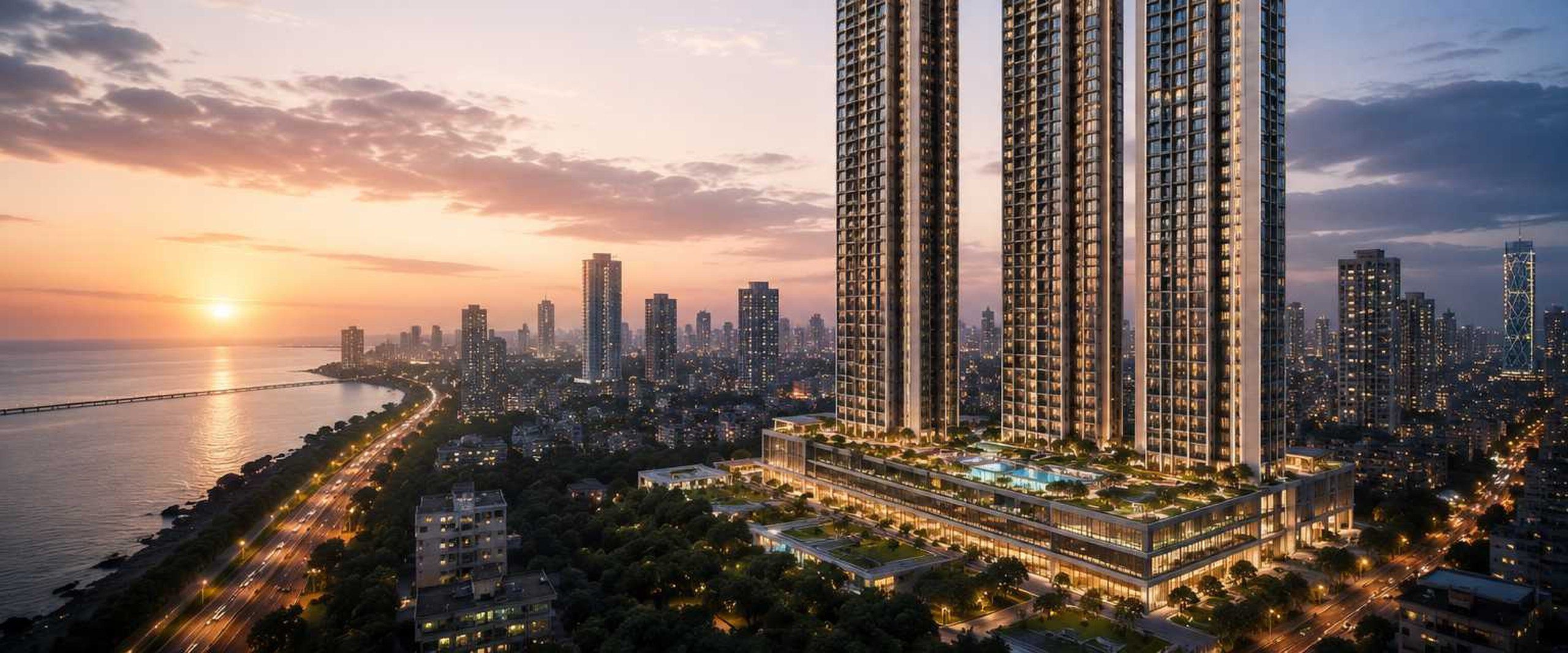 Godrej Trilogy Seafront — sea-facing 3 and 4 BHK residences on AB Nair Road, Worli, South Mumbai