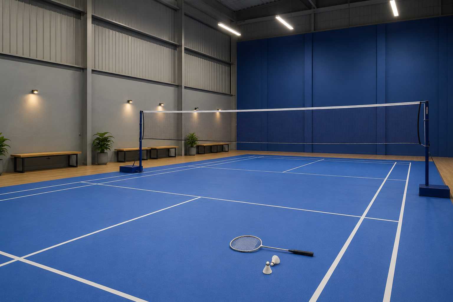 Indoor badminton court at Godrej Trilogy Seafront